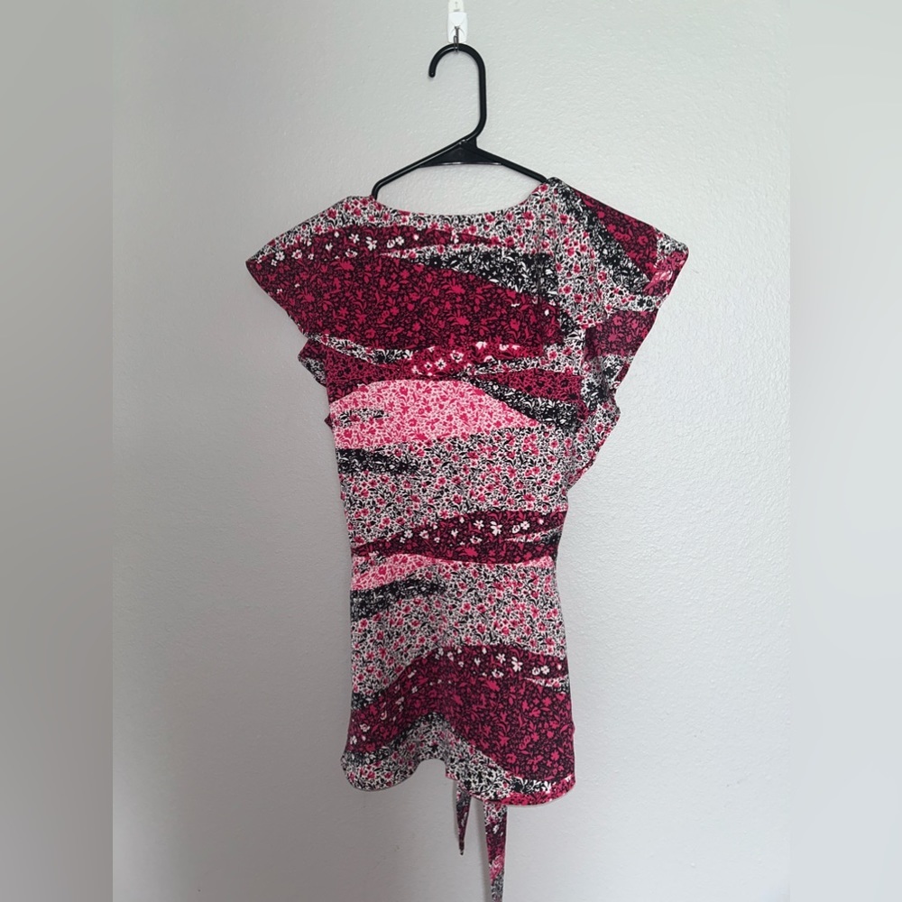 Ava & Aiden Floral Blouse Wrapped w/ Tie(NWT) - Picture 4 of 4
